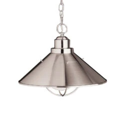 Seaside 1 Light 16 Inch Brushed Nickel Outdoor Hanging Pendant