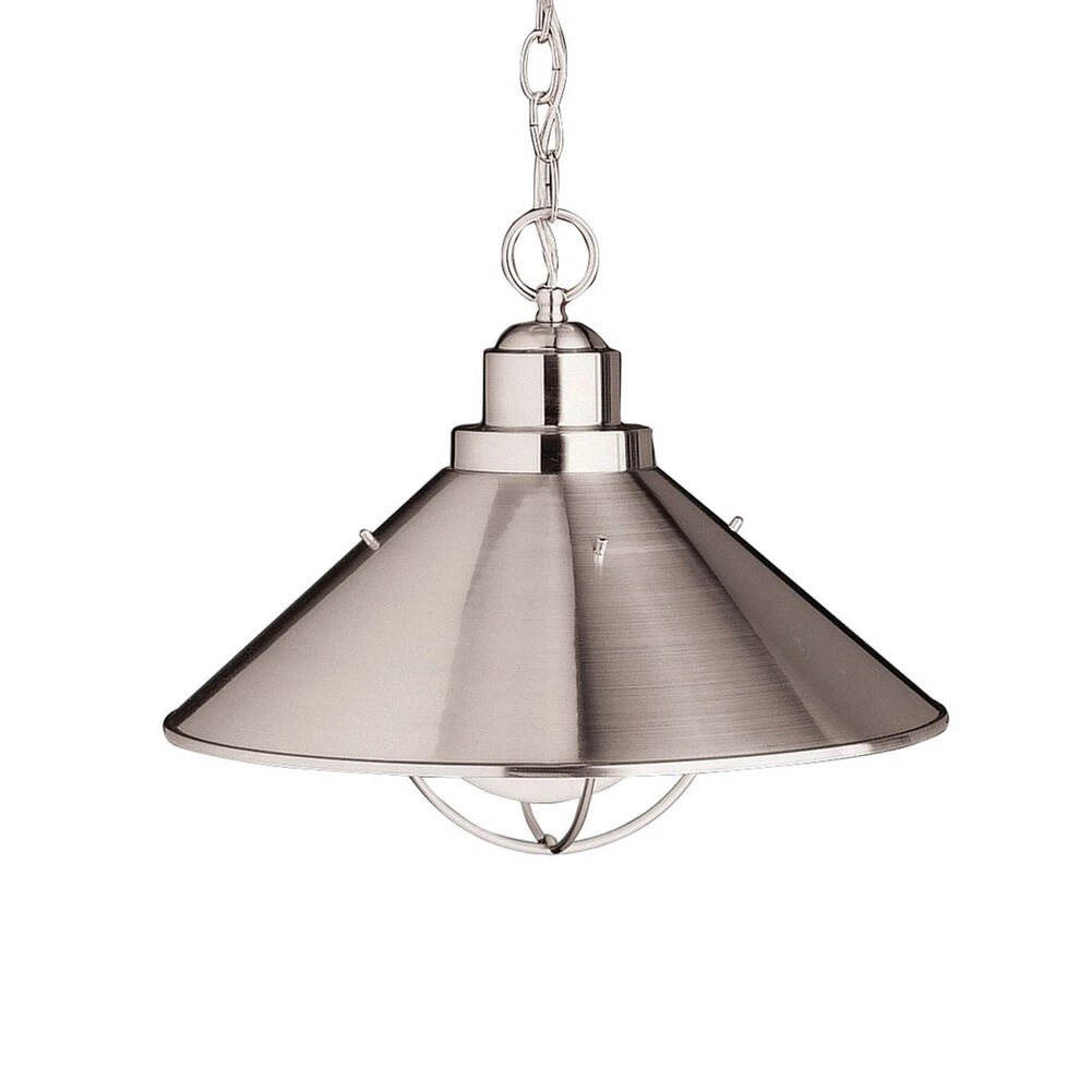 Seaside 1 Light 16 Inch Brushed Nickel Outdoor Hanging Pendant 1 Seaside 1 Light 16 Inch Brushed Nickel Outdoor Hanging Pendant