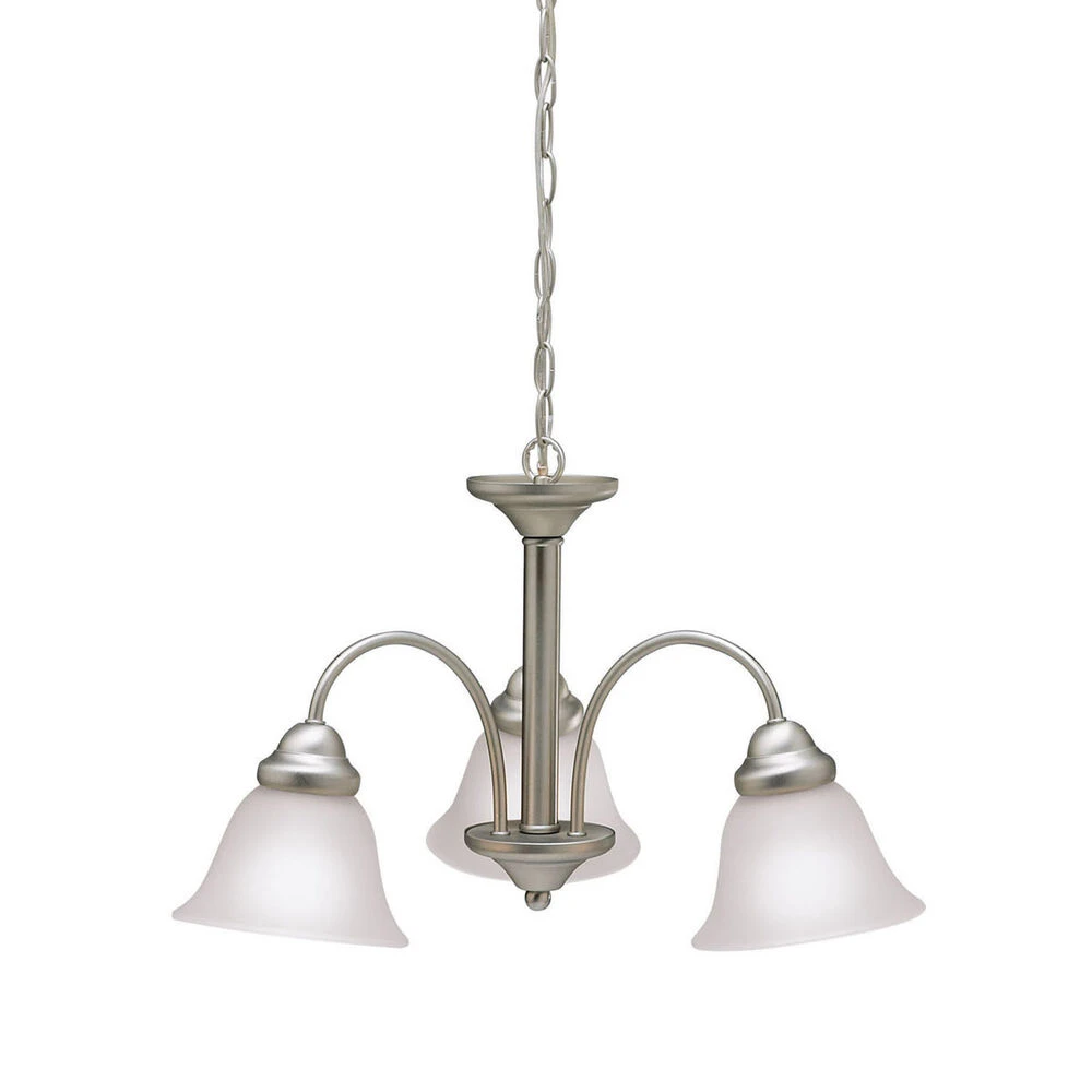 Wynberg 3 Light 22 Inch Brushed Nickel Chandelier 1 Tier Small Ceiling Light, 1 Tier Small 2 Wynberg 3 Light 22 Inch Brushed Nickel Chandelier 1 Tier Small Ceiling Light, 1 Tier Small - Image 2