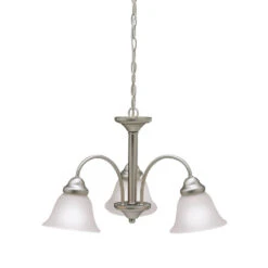 Wynberg 3 Light 22 Inch Brushed Nickel Chandelier 1 Tier Small Ceiling Light, 1 Tier Small