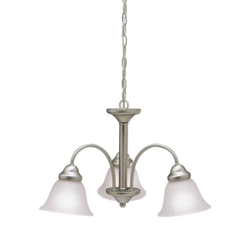 Wynberg 3 Light 22 Inch Brushed Nickel Chandelier 1 Tier Small Ceiling Light, 1 Tier Small