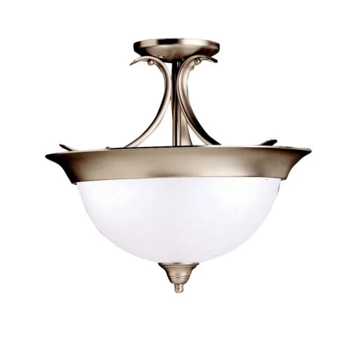 Dover 3 Light 15 Inch Brushed Nickel Semi Flush Light Ceiling Light