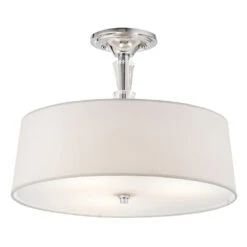 Crystal Persuasion 3 Light 15 Inch Chrome Semi Flush Light Ceiling Light