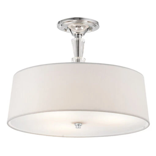 Crystal Persuasion 3 Light 15 Inch Chrome Semi Flush Light Ceiling Light