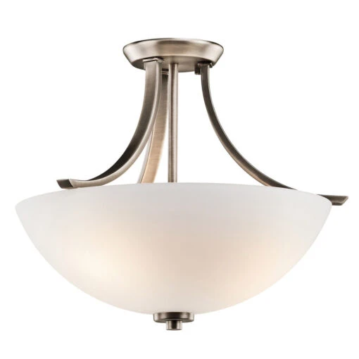 Granby 3 Light 17 Inch Brushed Pewter Semi Flush Light Ceiling Light
