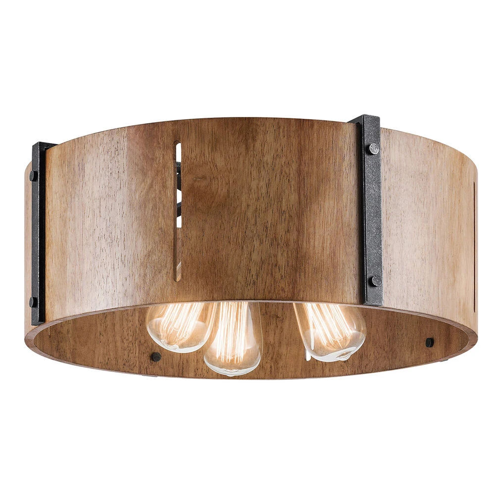 Elbur 3 Light 18 Inch Distressed Black Pendant/Semi Flush Ceiling Light 2 Elbur 3 Light 18 Inch Distressed Black Pendant/Semi Flush Ceiling Light - Image 2