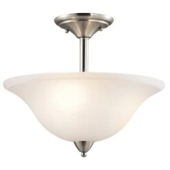Nicholson 3 Light 16 Inch Brushed Nickel Semi Flush Light Ceiling Light