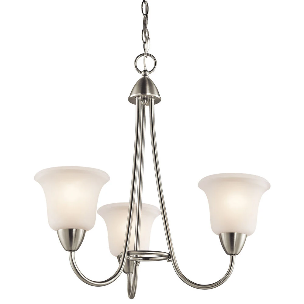 Nicholson 3 Light 21 Inch Brushed Nickel Chandelier 1 Tier Small Ceiling Light, 1 Tier Small 2 Nicholson 3 Light 21 Inch Brushed Nickel Chandelier 1 Tier Small Ceiling Light, 1 Tier Small - Image 2