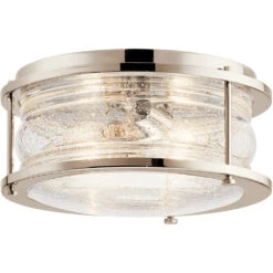 Ashland Bay 2 Light 12 Inch Polished Nickel Flush Mount Light Ceiling Light