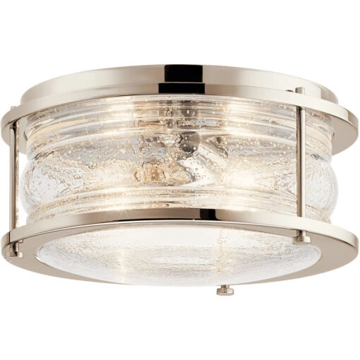 Ashland Bay 2 Light 12 Inch Polished Nickel Flush Mount Light Ceiling Light