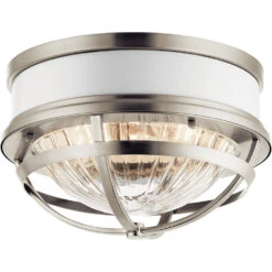 Tollis 2 Light 12 Inch Brushed Nickel Flush Mount Light Ceiling Light