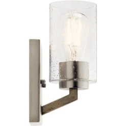 Deryn 1 Light 5 Inch Distressed Antique Gray Wall Bracket Wall Light -Lighting Promotional Store 43038dag profile