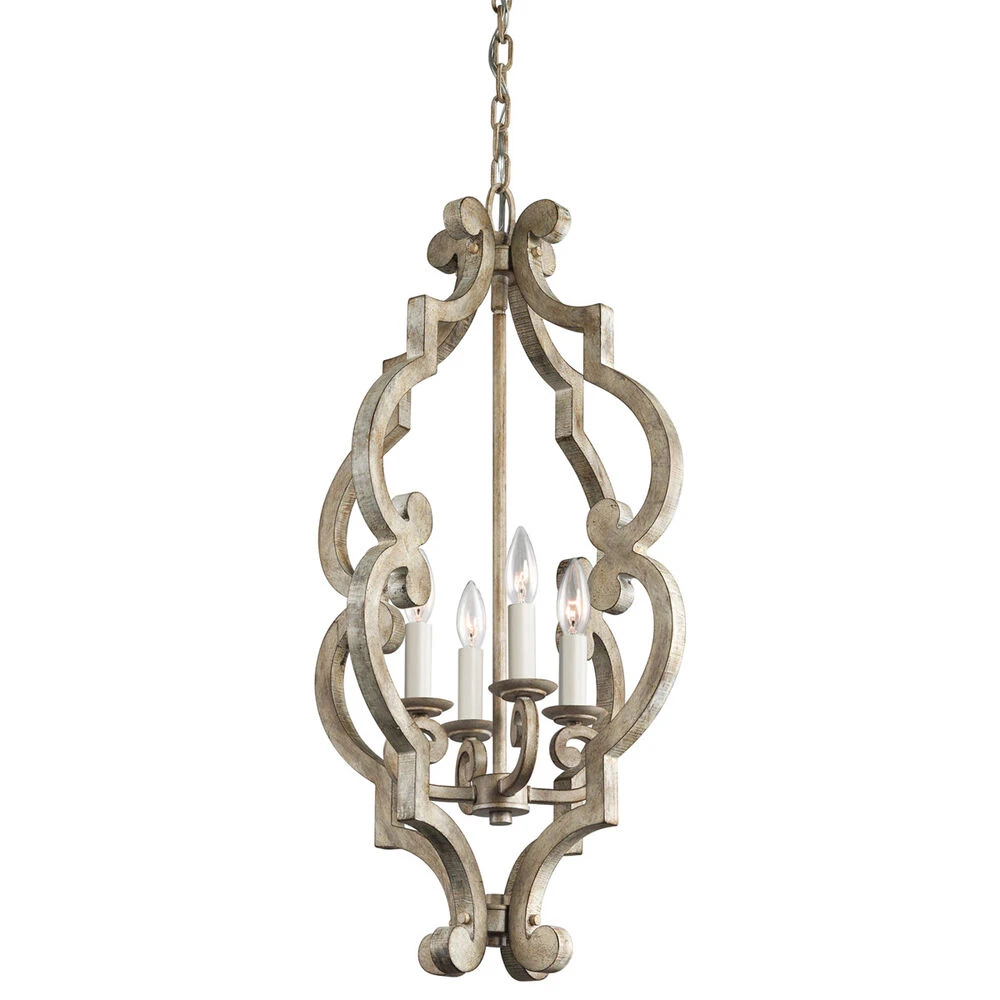 Hayman Bay 4 Light 16 Inch Distressed Antique White Large Foyer Pendants Ceiling Light, Large 1 Hayman Bay 4 Light 16 Inch Distressed Antique White Large Foyer Pendants Ceiling Light, Large