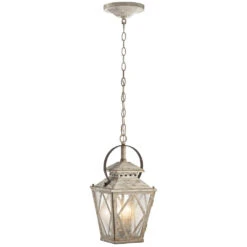 Hayman Bay 2 Light 9 Inch Distressed Antique White Indoor Lantern Pendants Ceiling Light