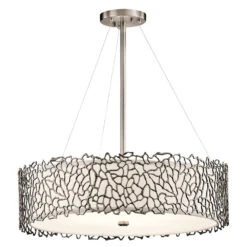 Silver Coral 4 Light 22 Inch Classic Pewter Chandelier Round Pendant Ceiling Light