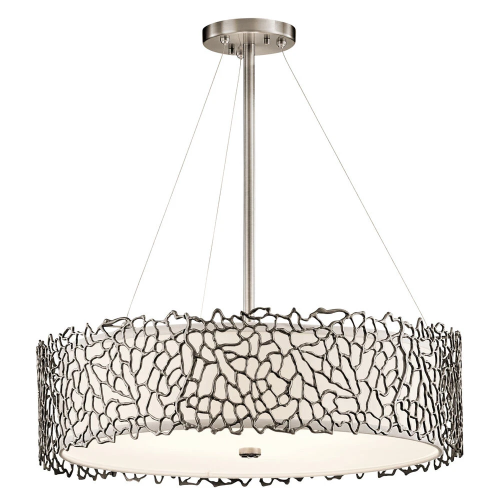 Silver Coral 4 Light 22 Inch Classic Pewter Chandelier Round Pendant Ceiling Light 1 Silver Coral 4 Light 22 Inch Classic Pewter Chandelier Round Pendant Ceiling Light