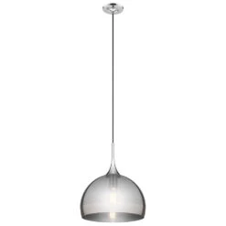 Tabot 1 Light 15 Inch Chrome Pendant Ceiling Light