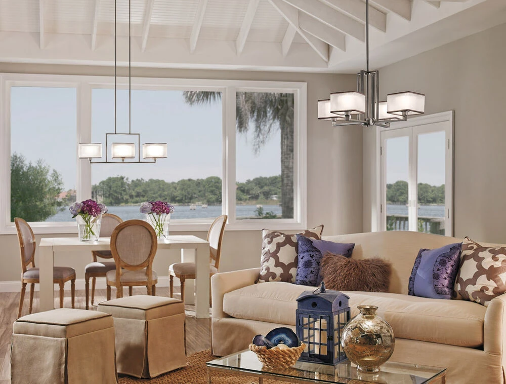 Kailey 4 Light 25 Inch Brushed Nickel Chandelier 1 Tier Medium Ceiling Light, 1 Tier Medium 2 Kailey 4 Light 25 Inch Brushed Nickel Chandelier 1 Tier Medium Ceiling Light, 1 Tier Medium - Image 2