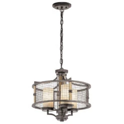 Ahrendale 3 Light 18 Inch Anvil Iron Chandelier/Semi Flush Ceiling Light