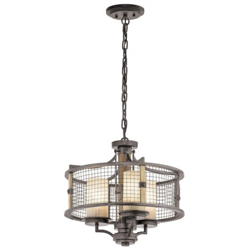 Ahrendale 3 Light 18 Inch Anvil Iron Chandelier/Semi Flush Ceiling Light