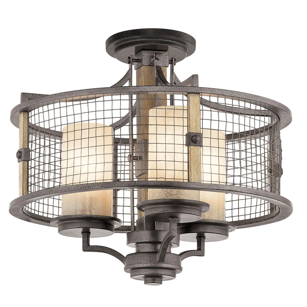 Ahrendale 3 Light 18 Inch Anvil Iron Chandelier/Semi Flush Ceiling Light 2 Ahrendale 3 Light 18 Inch Anvil Iron Chandelier/Semi Flush Ceiling Light - Image 2