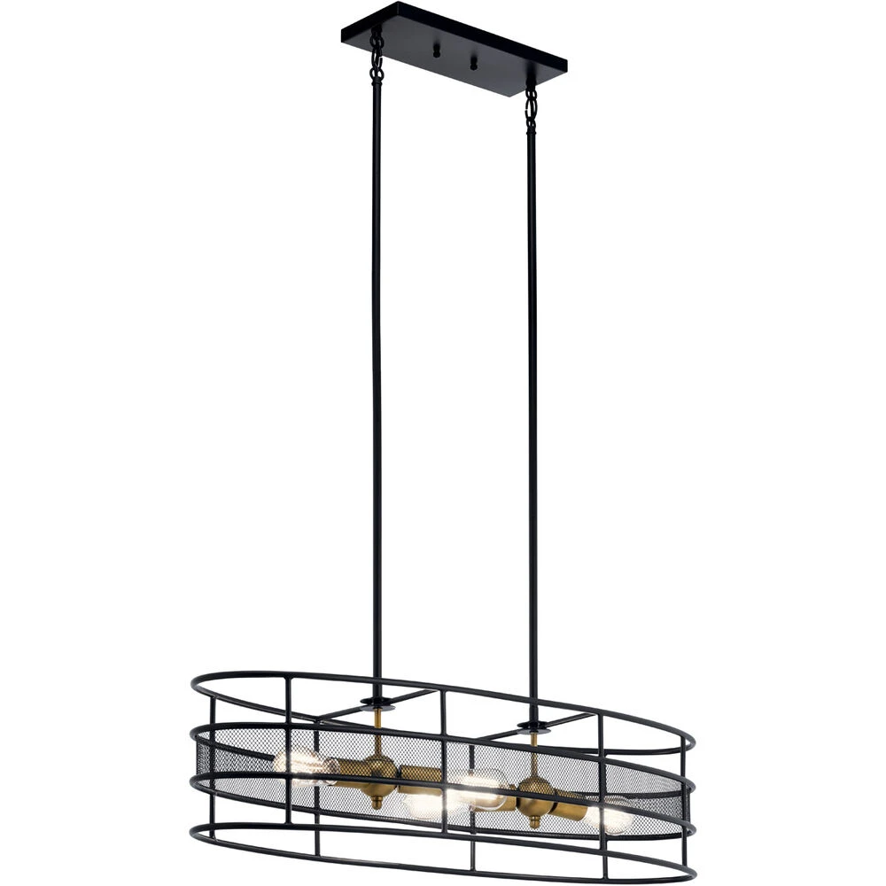 Piston 4 Light 12 Inch Black Chandelier Oval Pendant Ceiling Light, Oval 1 Piston 4 Light 12 Inch Black Chandelier Oval Pendant Ceiling Light, Oval