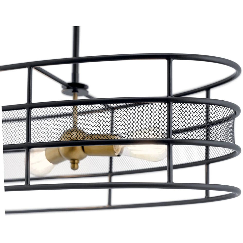 Piston 4 Light 12 Inch Black Chandelier Oval Pendant Ceiling Light, Oval 2 Piston 4 Light 12 Inch Black Chandelier Oval Pendant Ceiling Light, Oval - Image 2