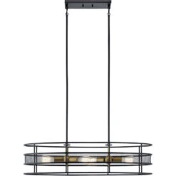 Piston 4 Light 12 Inch Black Chandelier Oval Pendant Ceiling Light, Oval 5 Piston 4 Light 12 Inch Black Chandelier Oval Pendant Ceiling Light, Oval -Lighting Promotional Store 43595bk front