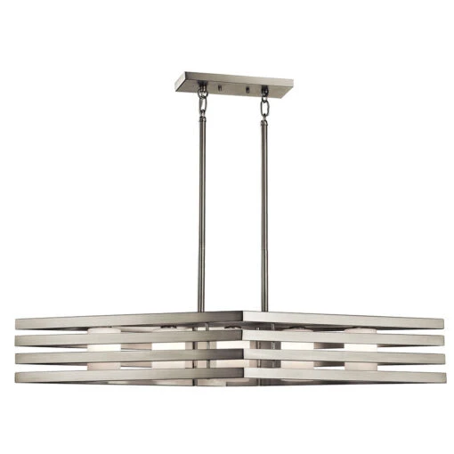 Realta 5 Light 11 Inch Brushed Nickel Chandelier Linear (Single) Ceiling Light, Single