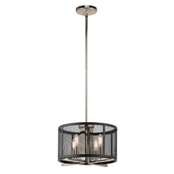 Titus 4 Light 14 Inch Polished Nickel Pendant/Semi Flush Ceiling Light