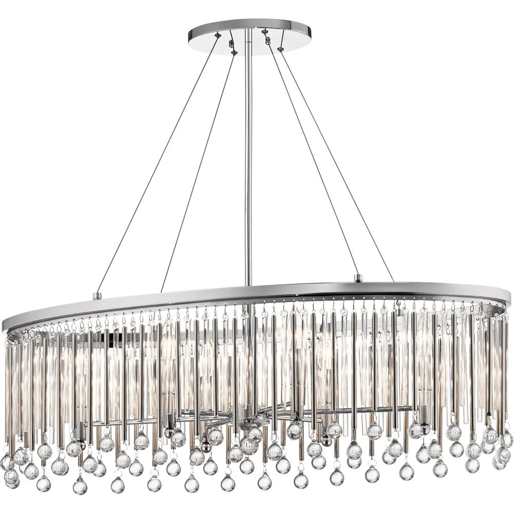 Piper 6 Light 14 Inch Chrome Chandelier Oval Pendant Ceiling Light, Oval 1 Piper 6 Light 14 Inch Chrome Chandelier Oval Pendant Ceiling Light, Oval