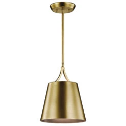 Maclain 1 Light 10 Inch Natural Brass Mini Pendant Ceiling Light