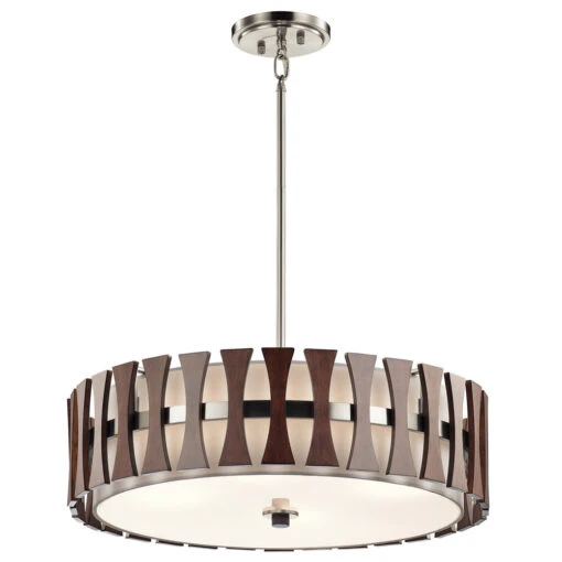 Cirus 4 Light 24 Inch Auburn Stained Pendant/Semi Flush Ceiling Light