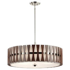 Cirus 5 Light 30 Inch Auburn Stained Pendant/Semi Flush Ceiling Light