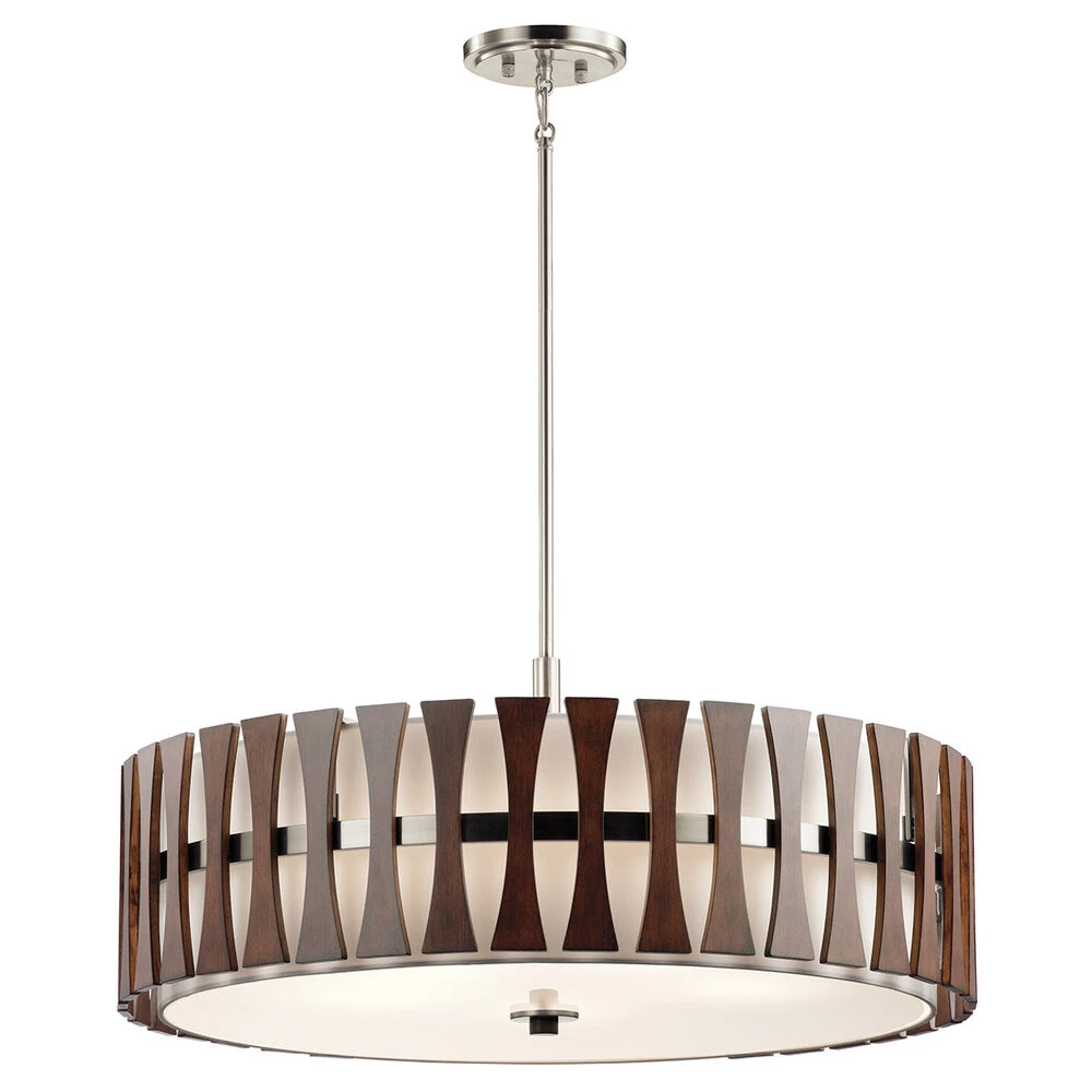 Cirus 5 Light 30 Inch Auburn Stained Pendant/Semi Flush Ceiling Light 1 Cirus 5 Light 30 Inch Auburn Stained Pendant/Semi Flush Ceiling Light