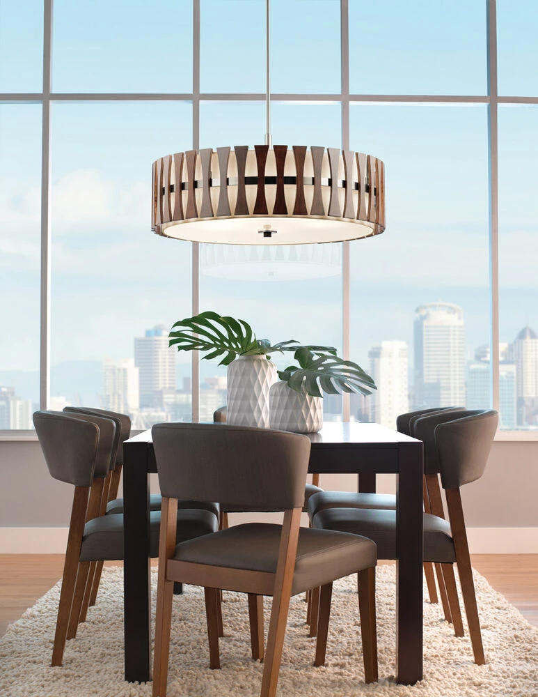 Cirus 5 Light 30 Inch Auburn Stained Pendant/Semi Flush Ceiling Light 2 Cirus 5 Light 30 Inch Auburn Stained Pendant/Semi Flush Ceiling Light - Image 2