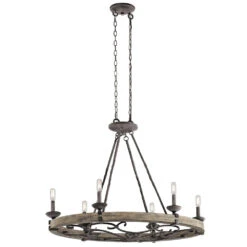 Taulbee 6 Light 18 Inch Weathered Zinc Chandelier Oval Pendant Ceiling Light, Oval