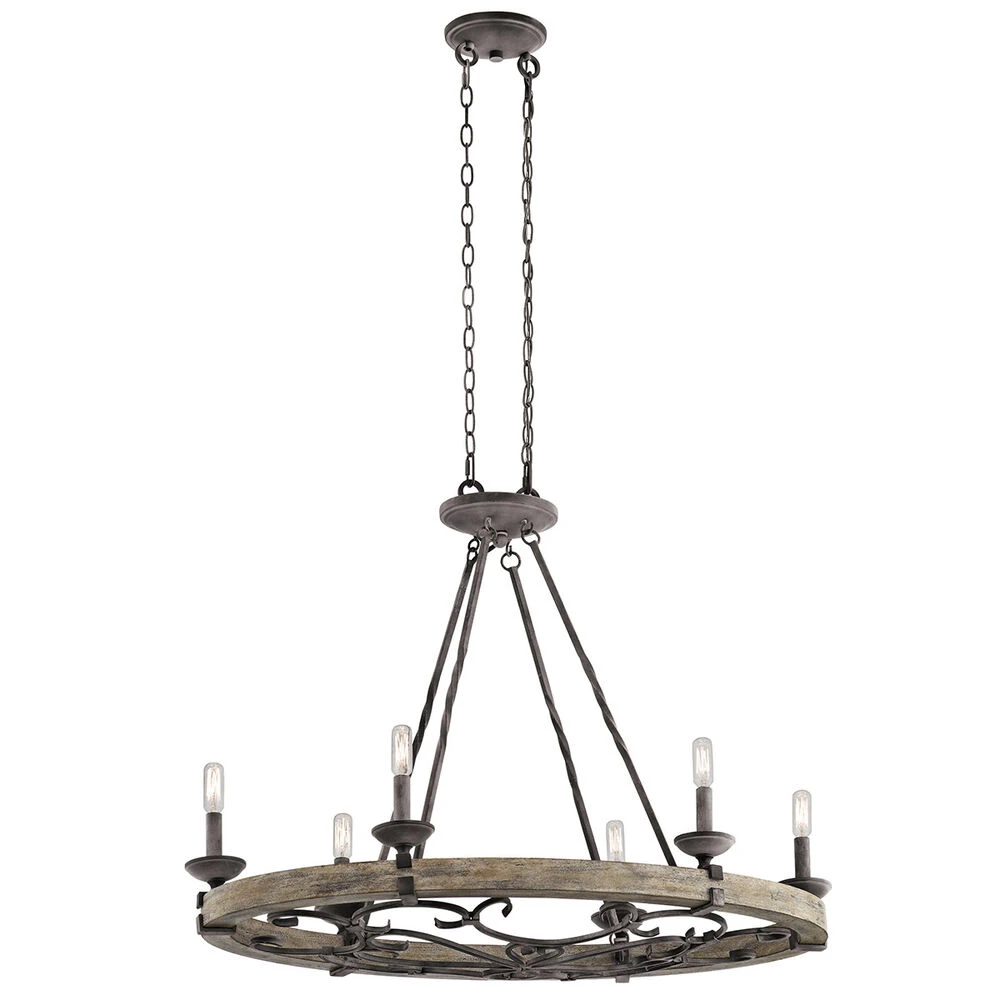 Taulbee 6 Light 18 Inch Weathered Zinc Chandelier Oval Pendant Ceiling Light, Oval 1 Taulbee 6 Light 18 Inch Weathered Zinc Chandelier Oval Pendant Ceiling Light, Oval
