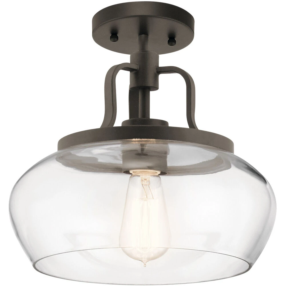 Davenport 1 Light 12 Inch Olde Bronze Pendant/Semi Flush Ceiling Light 2 Davenport 1 Light 12 Inch Olde Bronze Pendant/Semi Flush Ceiling Light - Image 2