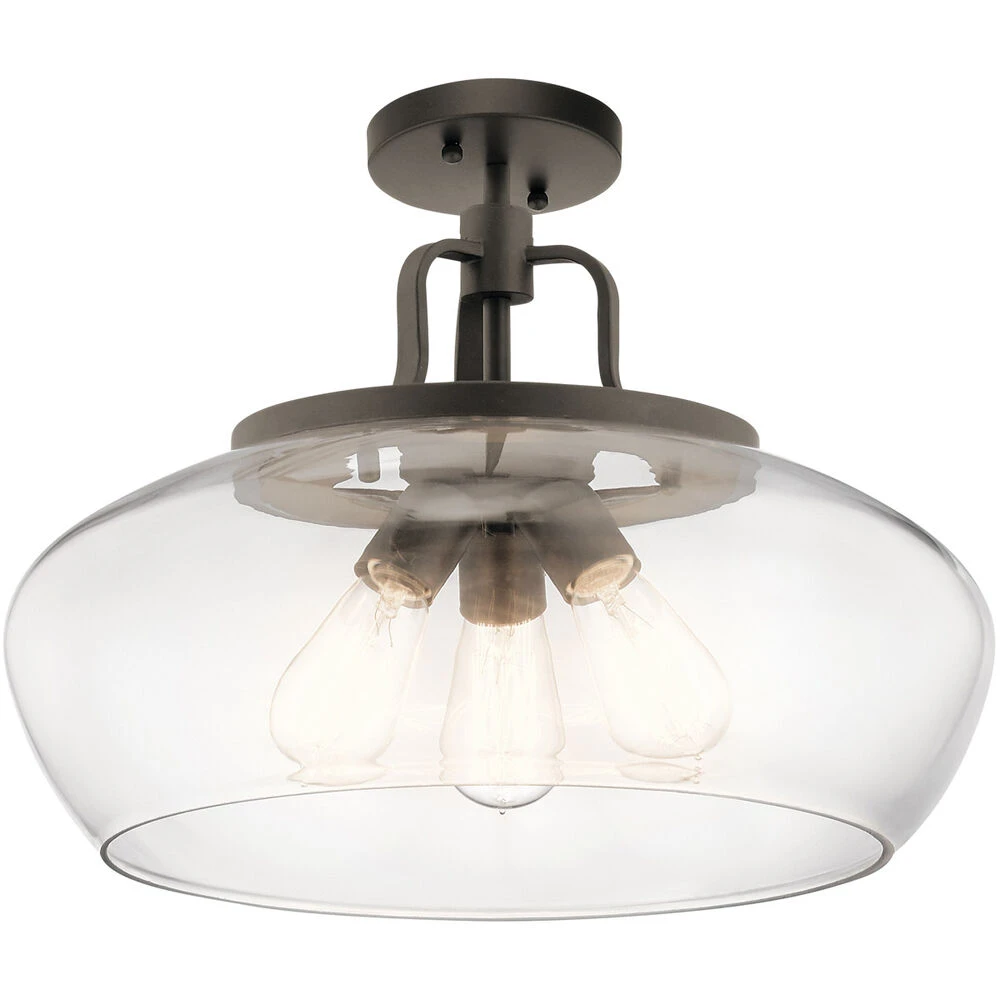 Davenport 3 Light 18 Inch Olde Bronze Pendant/Semi Flush Ceiling Light 2 Davenport 3 Light 18 Inch Olde Bronze Pendant/Semi Flush Ceiling Light - Image 2