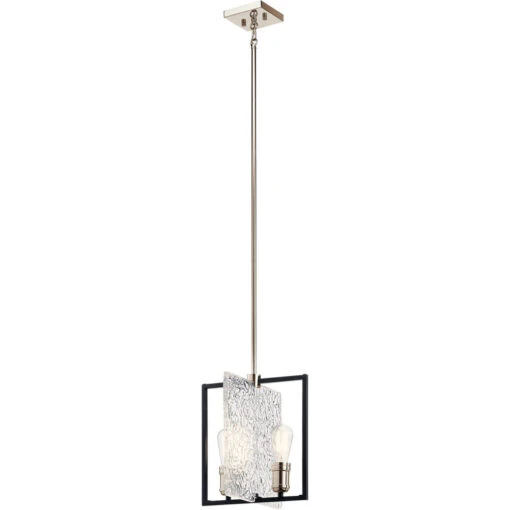 Forge 2 Light 12 Inch Black Pendant Ceiling Light