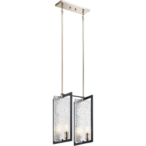 Forge 4 Light 16 Inch Black Foyer Pendant Ceiling Light