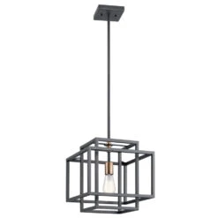 Taubert 1 Light 12 Inch Black Pendant Ceiling Light