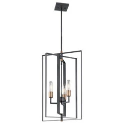 Taubert 3 Light 15 Inch Black Foyer Pendant Ceiling Light
