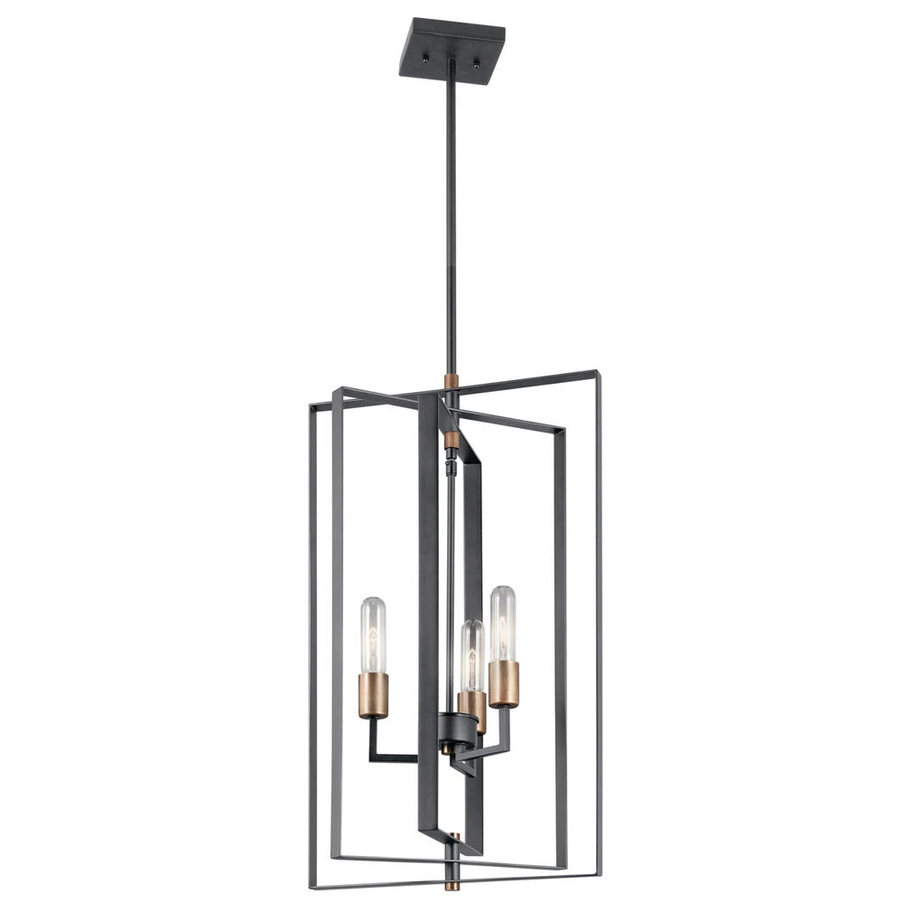 Taubert 3 Light 15 Inch Black Foyer Pendant Ceiling Light 1 Taubert 3 Light 15 Inch Black Foyer Pendant Ceiling Light