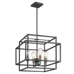 Taubert 4 Light 18 Inch Black Pendant Ceiling Light