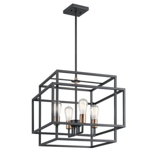 Taubert 4 Light 18 Inch Black Pendant Ceiling Light