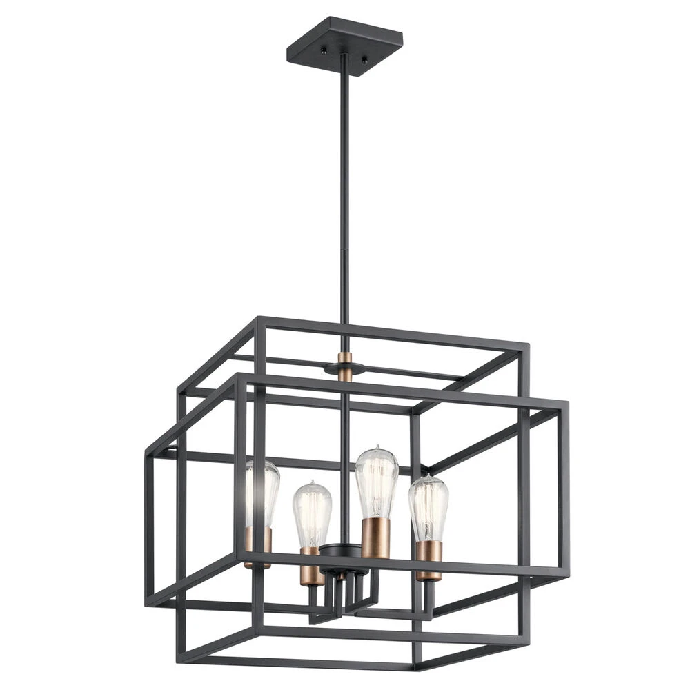 Taubert 4 Light 18 Inch Black Pendant Ceiling Light 1 Taubert 4 Light 18 Inch Black Pendant Ceiling Light