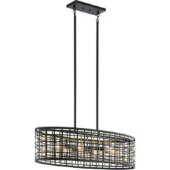 Aldergate 6 Light 17 Inch Black Chandelier Oval Pendant Ceiling Light