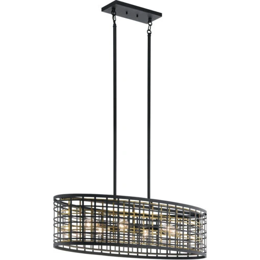Aldergate 6 Light 17 Inch Black Chandelier Oval Pendant Ceiling Light